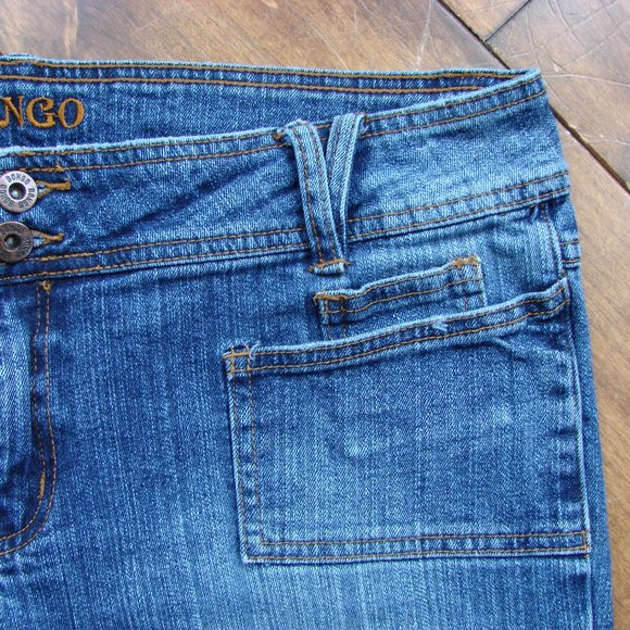 Vintage Y2K 90s Bongo Flare Jeans Wide Leg Festival Boho Hippie Sz 13 Waist 37 - Picture 4 of 14